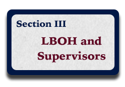 Section III: LBOH and Supervisors